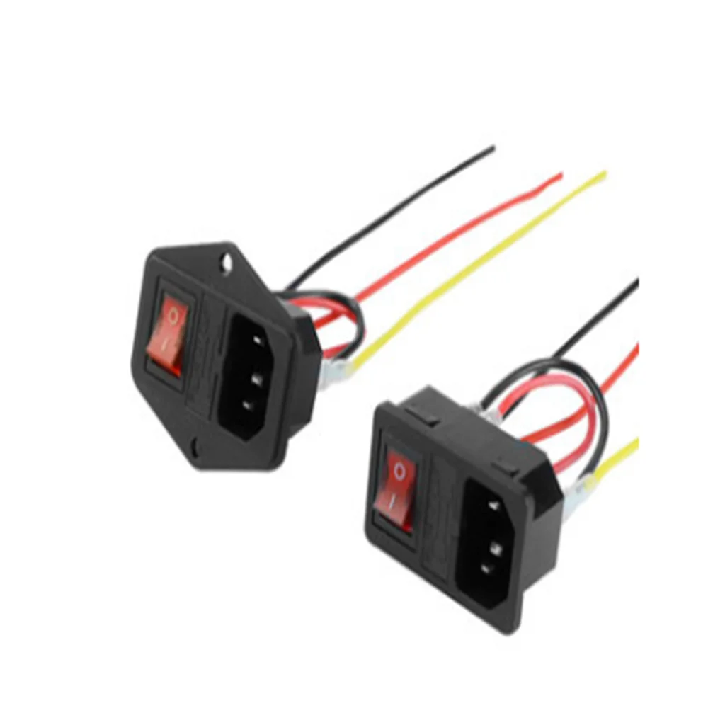 3D Printer Onderdelen Rocker Switch Schakelaar Socket Drukknop 10A 250V Ac Power Met Rood Triple 3 Pin elektrische Tool Endstop