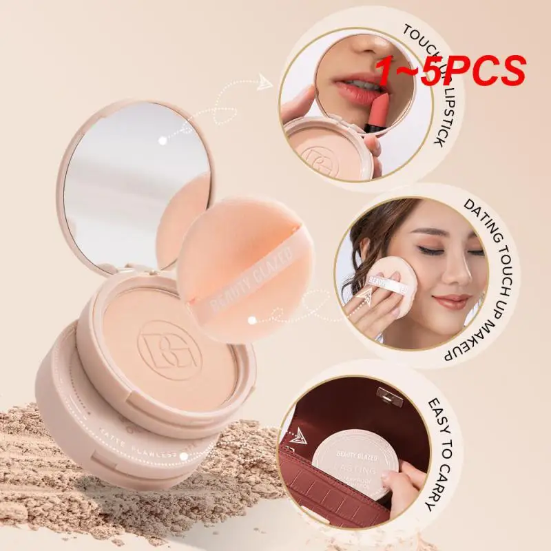 1~5PCS Oil Control Powder Cake Long-lasting Oil Control Long-term Waterproof Makeup Powder Cake Facial Makeup