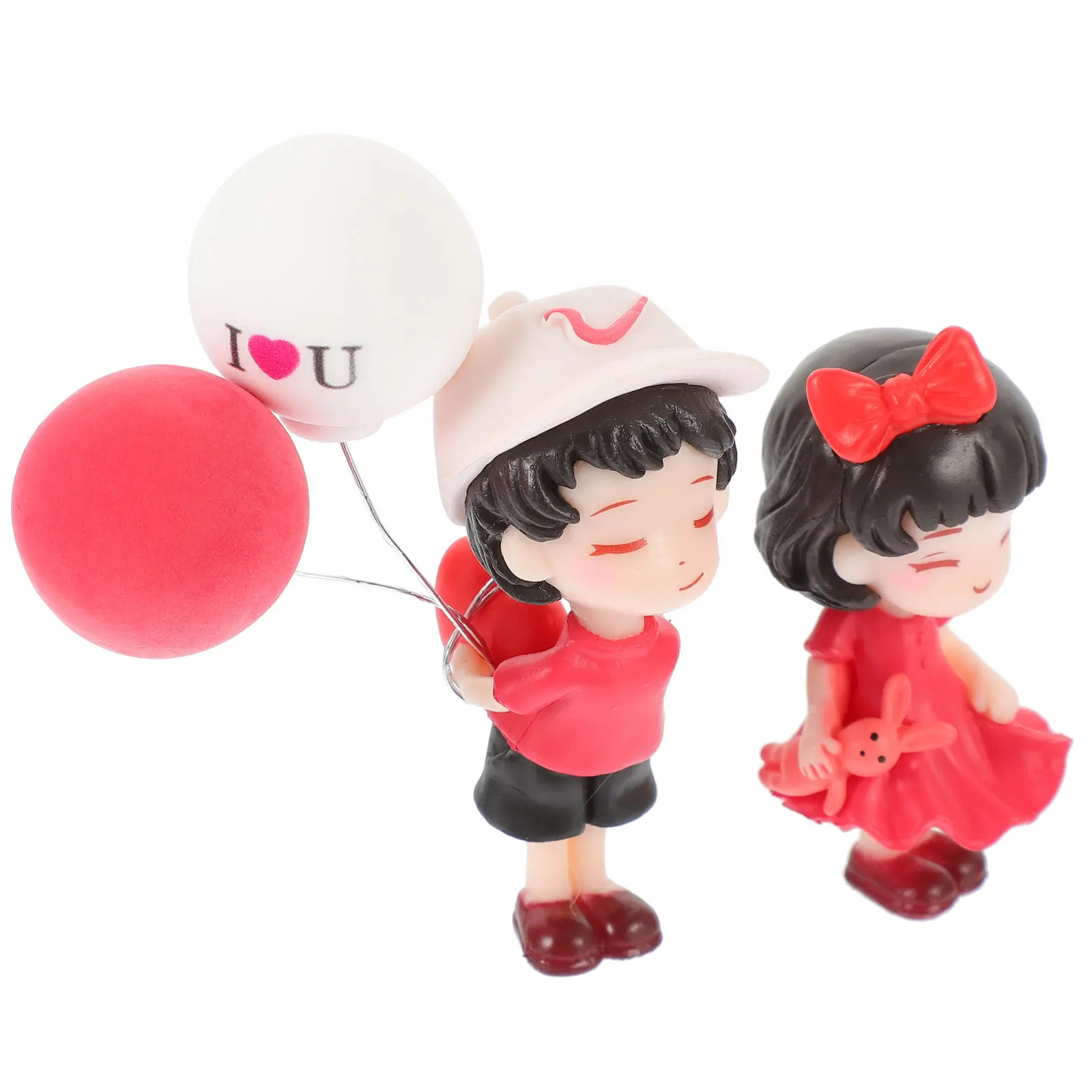 

1Set Resin Couple Statue Car Dashboard Decoration Romantic Balloons Car Interior Ornament Figurines