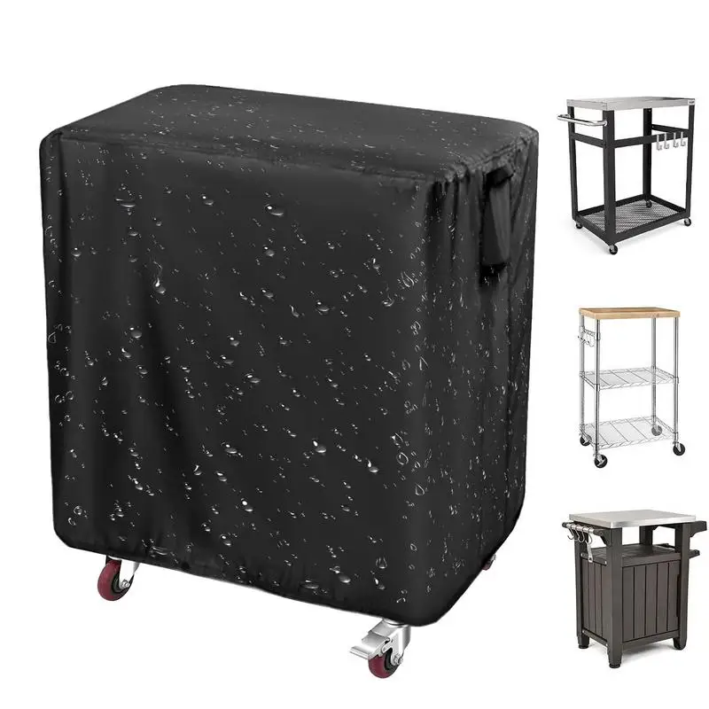 

Prep Cart Cover Waterproof Grill Cart Cover Table Protection Service Utility Cart Cover For Barbecue Table Metal Table Stainless