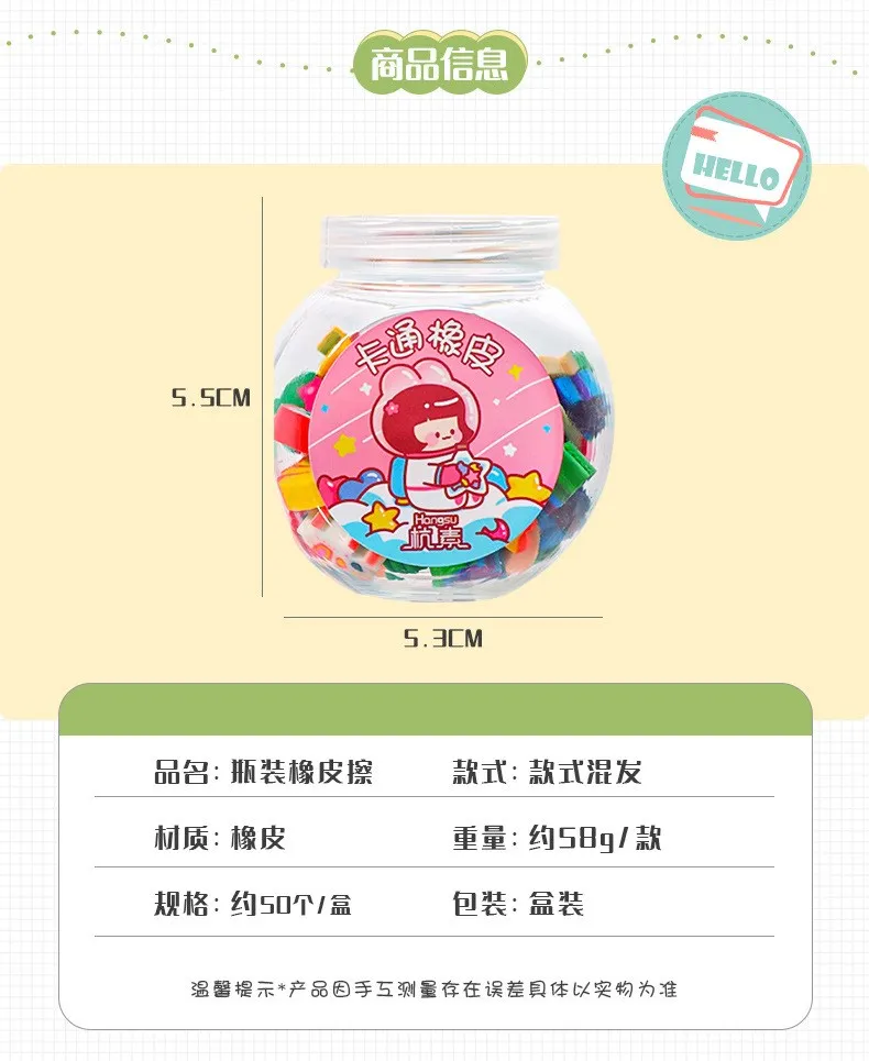 50/100 Stücke Bleistift Radiergummi Gummi Kawaii Tier Früchte Radiergummis Grundschüler Preise Werbegeschenk Schreibwaren Für Kinder – Detail 2