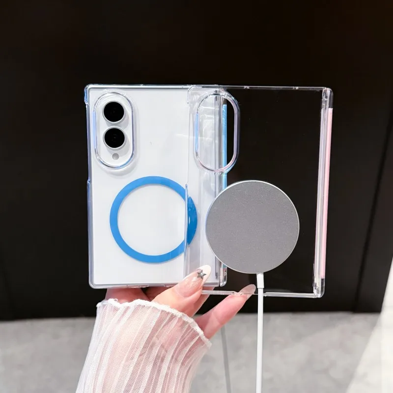 For Samsung Galaxy Z Fold 8 8 Ultra phone case, PC transparent hard shell, magnetic hinge version, reinforced shockproof