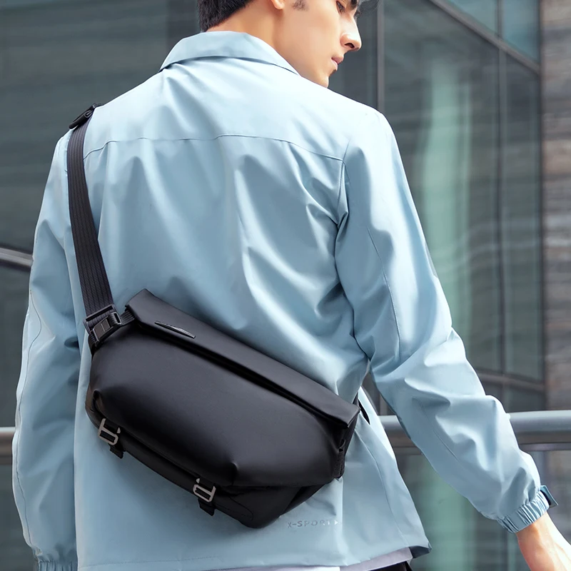 MARK RYDEN Men Sling Bag Magnetic Crossbody Bag 11 inch Pad Casual Chest Bag Waterproof Travel