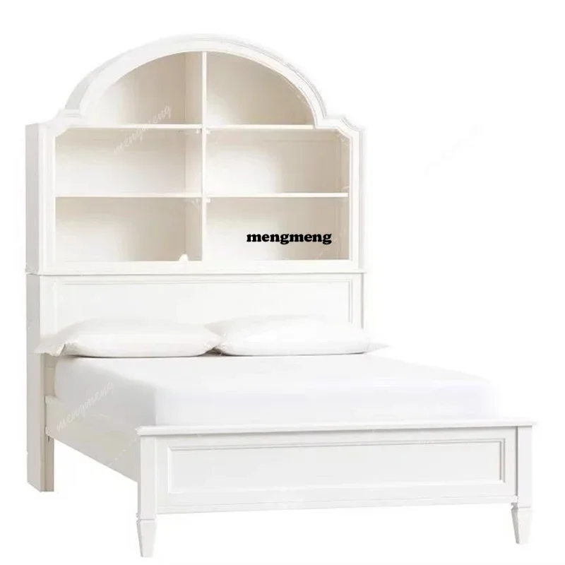 Europen Italian Teen Bed Modern Simple Designer White Wooden Single Bed Bedroom Boys Frame Cama Matrimonial Home Furniture D80
