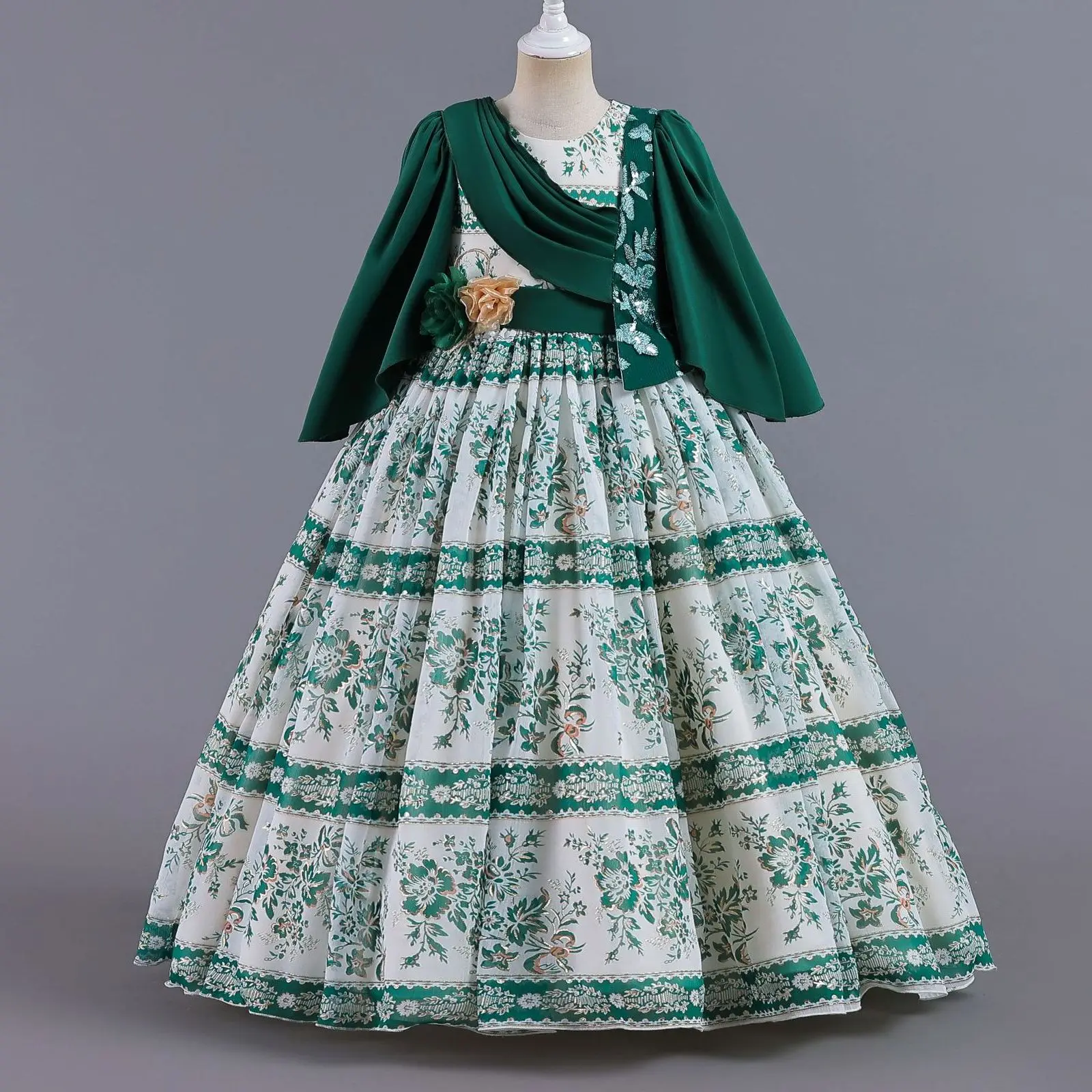 Vestido Floral de verano para niñas, vestidos de flores para bodas, Vestido de noche elegante para niños, ropa de graduación, 4-13 años, 2023