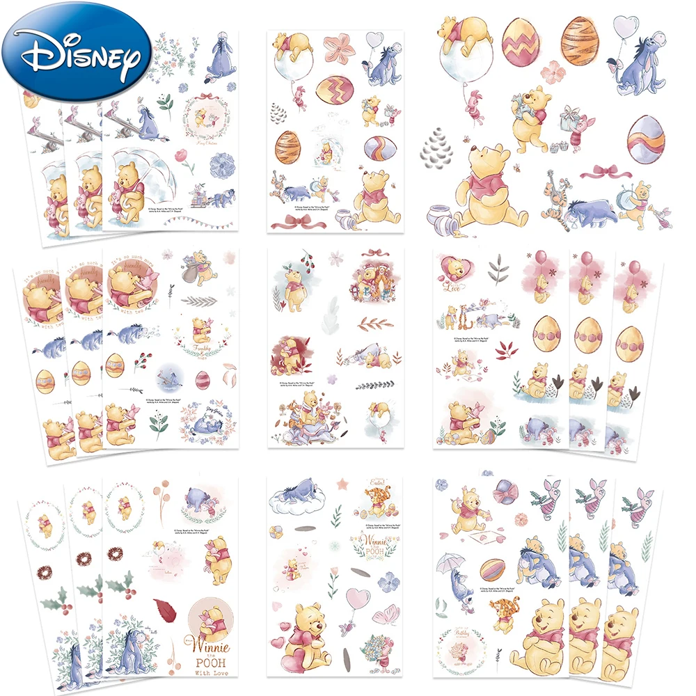 

8/16sheets Cute Cartoon Disney Winnie the Pooh Stickers Decal for Kids Toy Suitcase Phone Stationery Bike Funny Graffiti Sticker