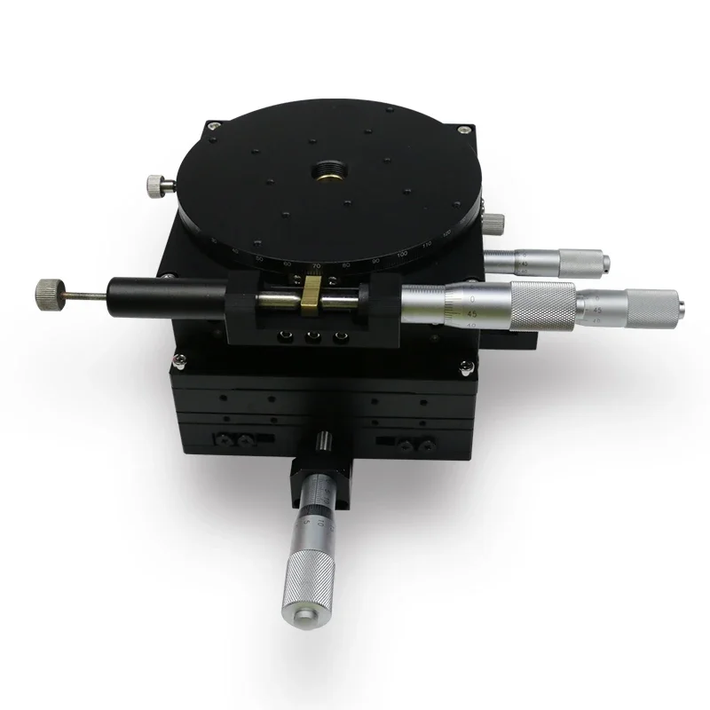 XYZR four-axis stage XYZR125-C manual fine-tuning guide platform LTP125-R-2 rotary table, load: 49N (5kgf)