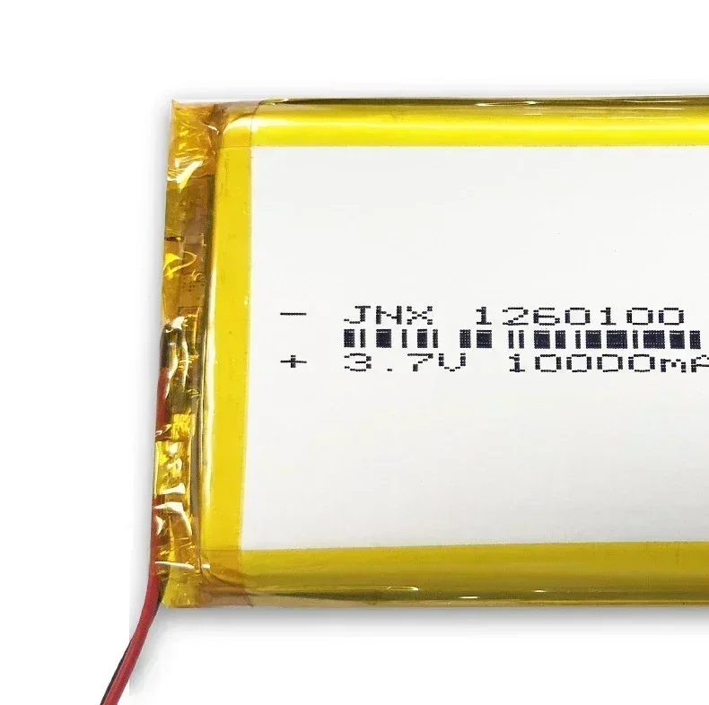 3.7V 10000mAh 1260100 Real Capacity Lithium Polymer Battery Large Capacity for Mobile Power Supply Bluetooth Speaker Tablet PC