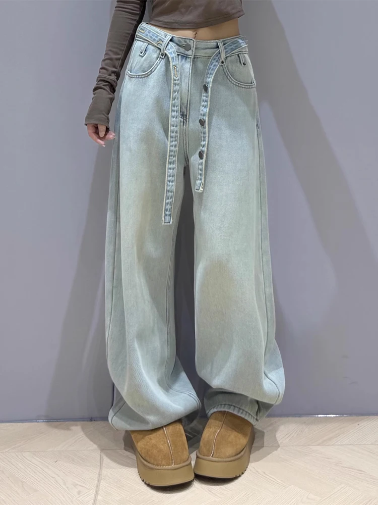 

Women Light Blue Y2k Baggy Jeans Harajuku Denim Trousers Streetwear Vintage Japanese 2000s Style Jean Pants Trashy Clothes 2025