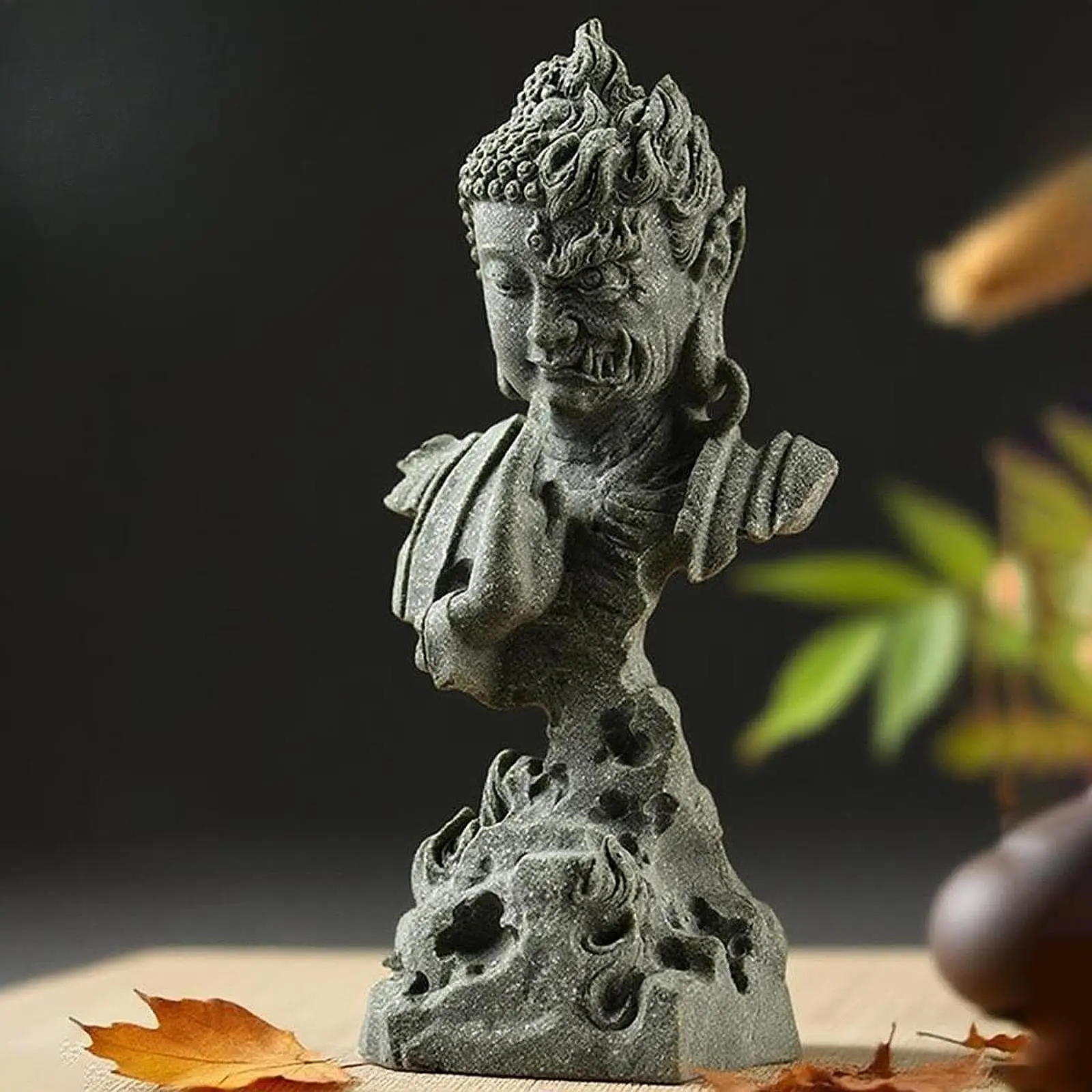 Decorative Buddha Sandstone Sculpture Desktop Figurine for Home Ornaments Interior Decoration Luxury Table Living Room