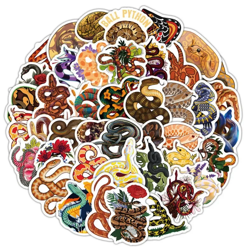 

10/25/50pcs Snakes Serpent Reptile Sticker Cartoon Animal Graffiti Stickers Waterproof Decal