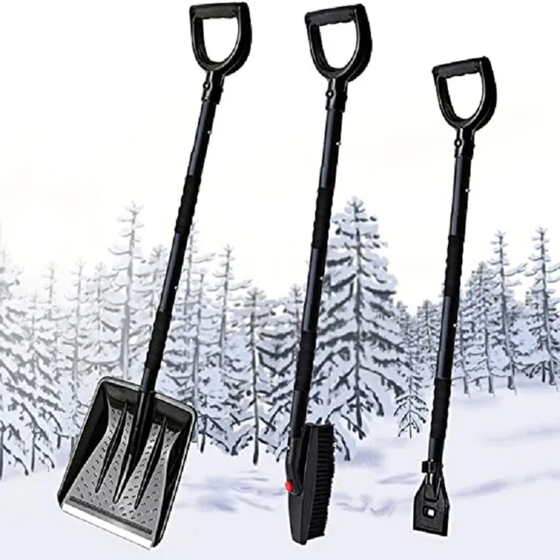 

3-in-1 snow shovel set Collapsible Snow Scraper Brush Winter Snow Removal Kit Car Ice Scraper Windshield Deforst Scraper Wipe