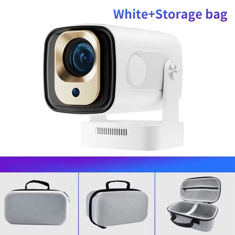 Mini-Projektor mit Tasche, 4K, Android 11, tragbar, kurze Heimkino, LED-Lampen, Autofokus-Linse