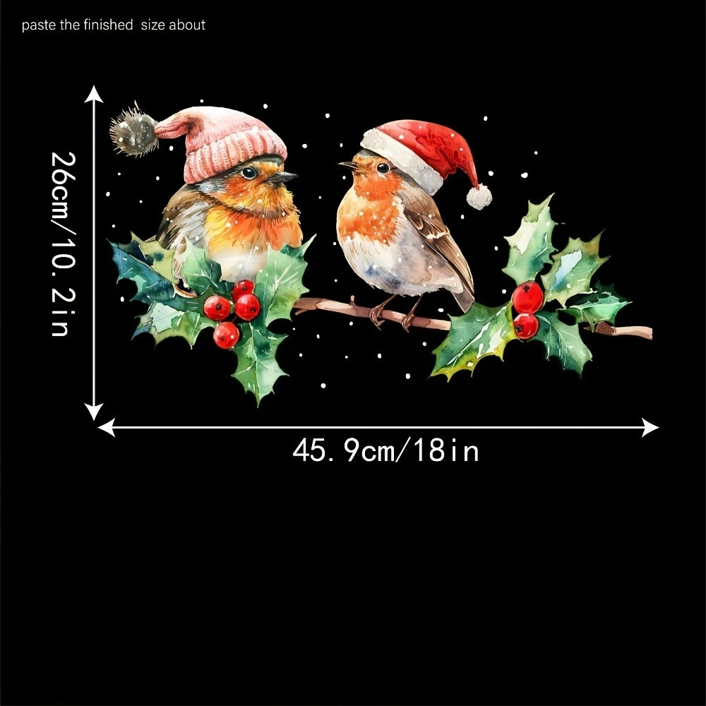 1pc uccelli invernali adesivi statici per finestre adesivi natalizi impermeabili decorazione in vetro per la casa soggiorno camera da letto caffetteria