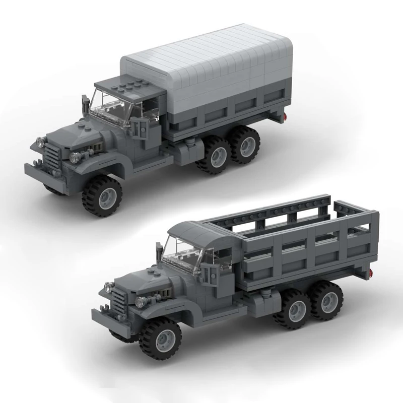 

MOC Building Blocks WWII US Off road Transport Truck CCKW 353 Military 6X6 Transport Vehicle Model Children's Assembly Brick Toy