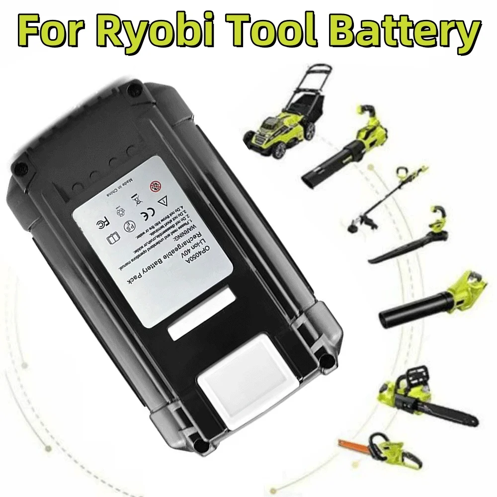 

40V 6AH High-Power Lithium Battery, For Ryobi RY40200 Tool Battery OP4050 OP4026 , RY40430,Ryobi Lawn Mower