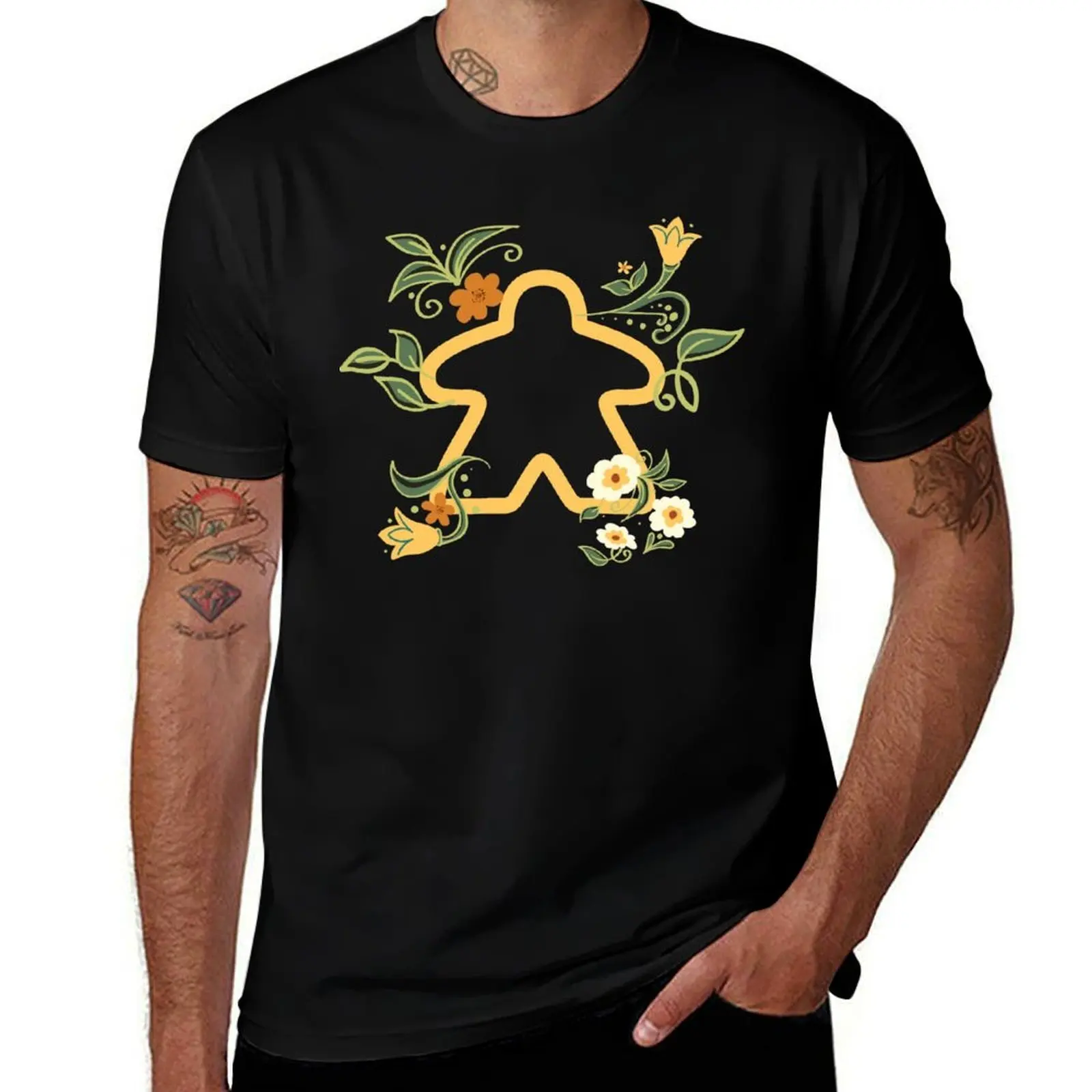 Meeple Plant and Flowers - Board Games and Meeples Addict T-Shirt Outdoor Sports Lightweight Tee T-Shirt