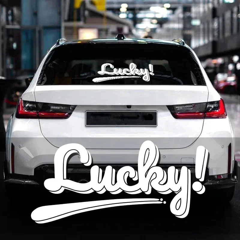 JDM Lucky Motorcycle Fuel Tank Vinyl Decals Truck Auto Rear Windshield Window Stickers Racing Helmet Creative Car Decoration