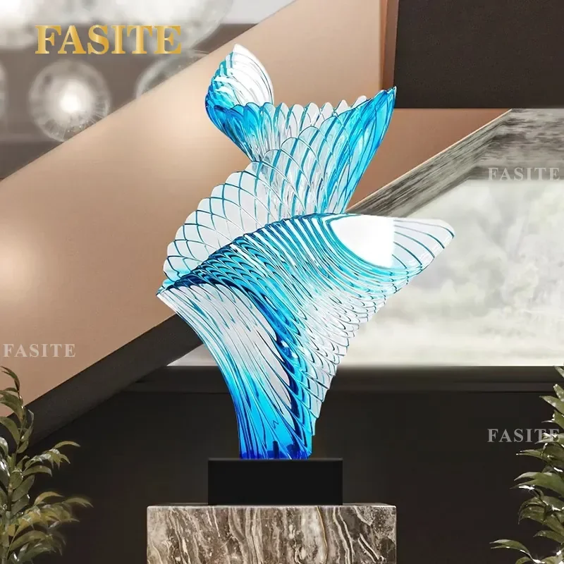 For Large Scale Abstract Sculpture Ornament Simple Modern Art Craft Decoration for Hotel Lobby Living Room Home Decor