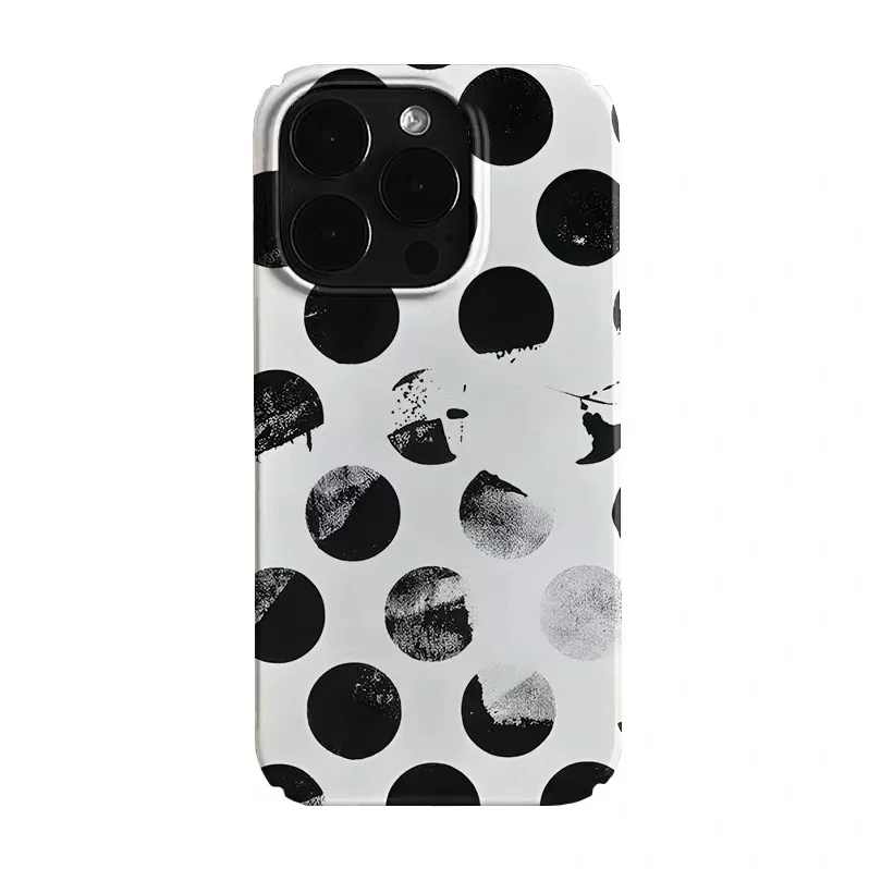 

Black Blurred Wave Point Art Phone Case for IPHONE 17 Air 16E 15 PROMAX 14 Plus 13 12 MINI 11 PRO 16Plus XR Acrylic Phone Cover