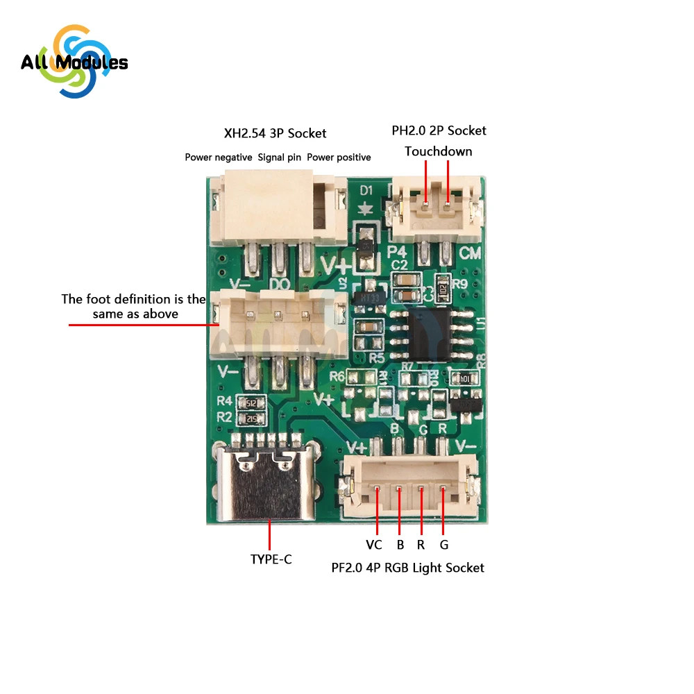 Touch Sensor Module with LEDs and Cables for Making LED Touch Sensitive Smart Epoxy River Table Top