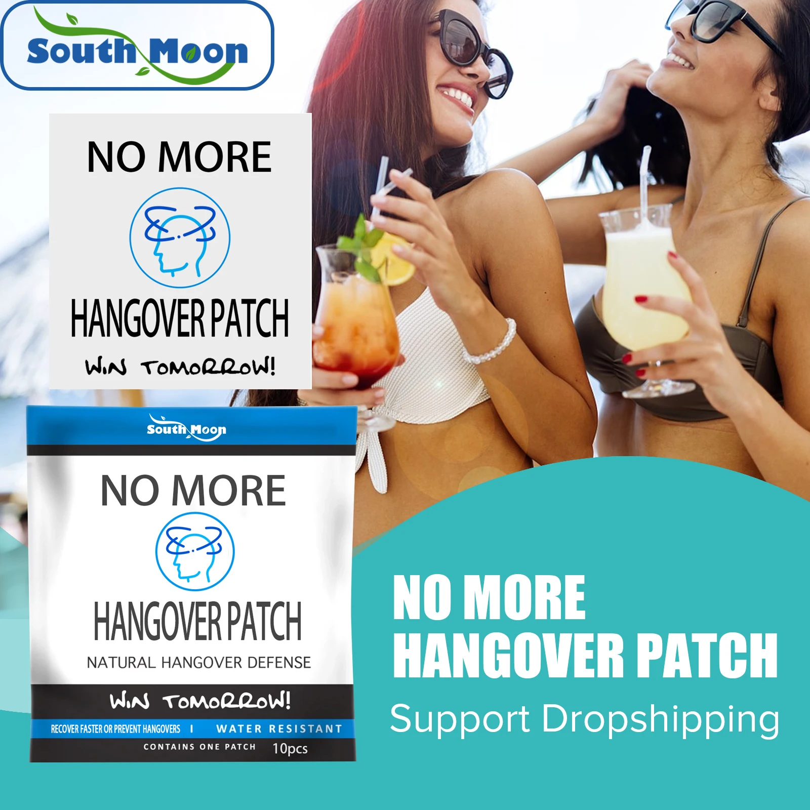 

South Moon Hangover Patch Stay Awake Headache Relief Patch Car Vomiting Dizziness Relief Drunk Liver Protection