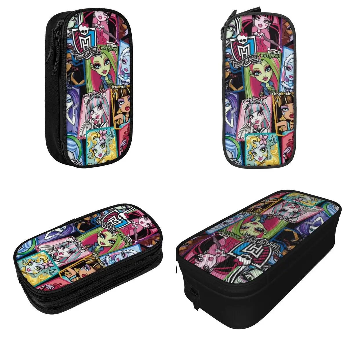 Classic Monster High Character Pencil Cases Pencilcases Pen for Girls Boys Large Storage Bags School Supplies Gifts Stationery