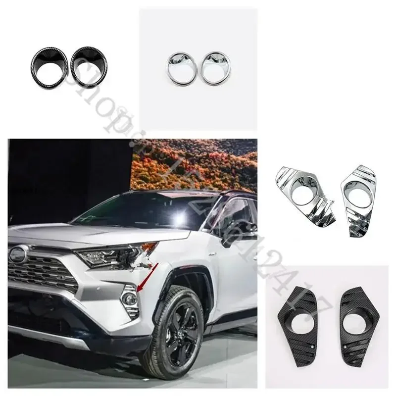 

For TOYOTA RAV4 RAV 4 XA50 2019-2022 Car Front Fog Head Foglight Lights Lamp Decoration Ring Cover Trim Exterior Accessories