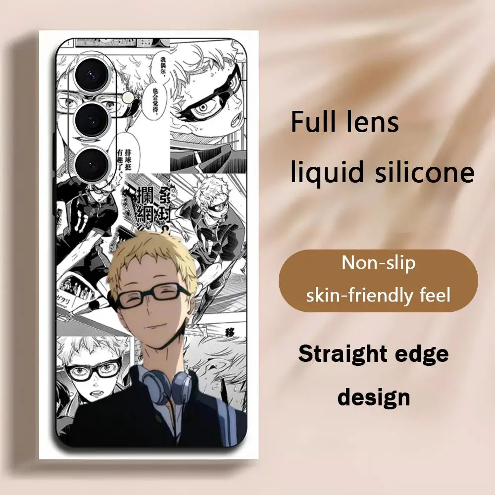 Чехол для телефона Haikyu Tsukishima Kei с аниме для Samsung Galaxy S25 S24 S23 S22 S21 S20 Plus Ultra Note20, мягкий черный Чехол для телефона Haikyu Tsukishima Kei с аниме для Samsung Galaxy S25 S24 S23 S22 S21 S20 Plus Ultra Note20, мягкий черный