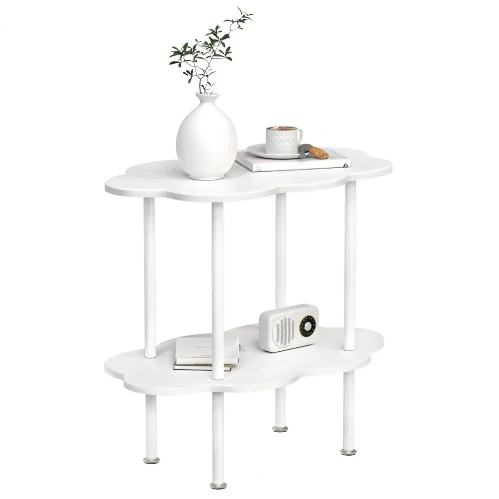 Sofa Coffee Table, Modern Style End Table, Living Room Center Minimalist Display Coffee Table with 2-Tier