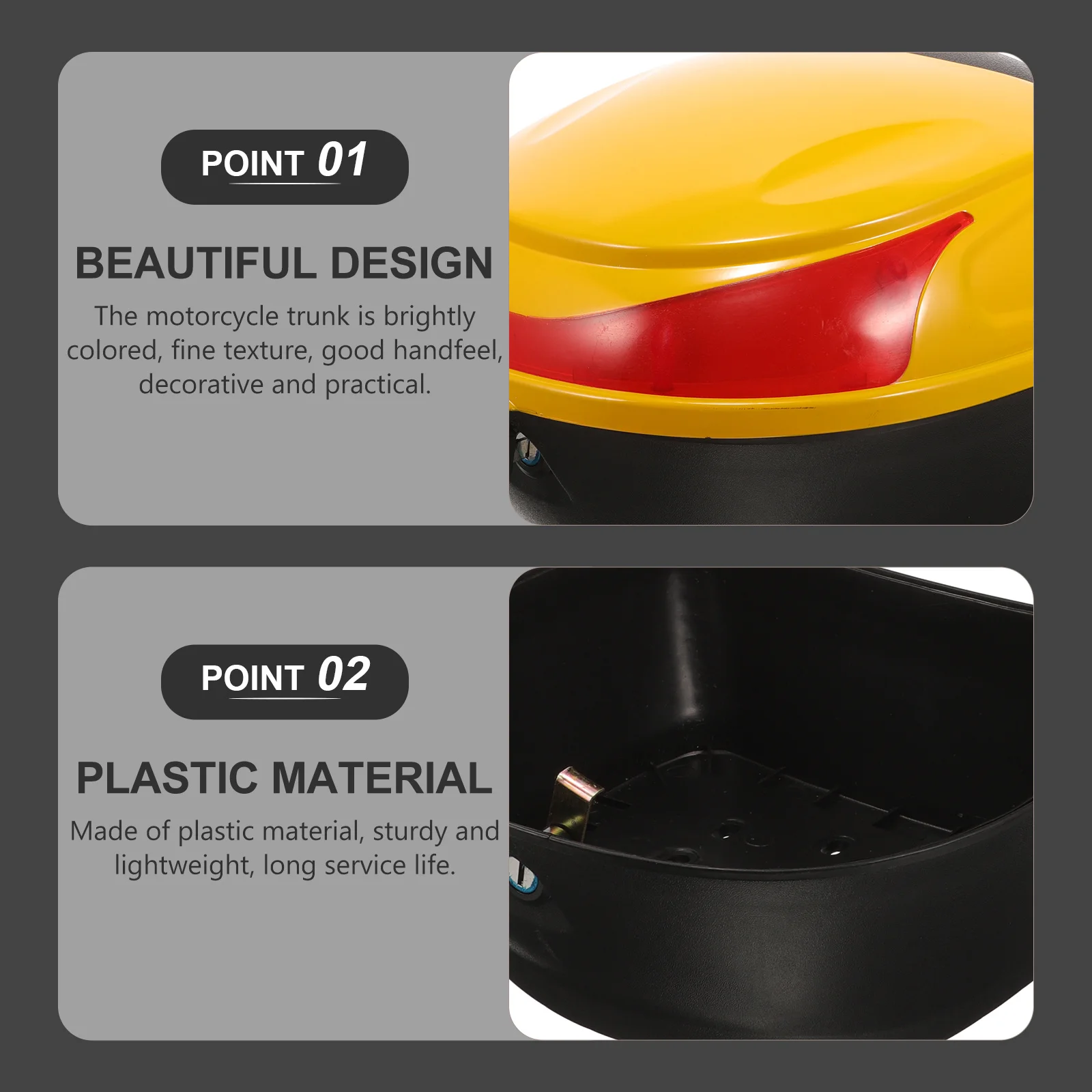 

Motorcycle Tail Box Small Universal Rear Storage Case Practical Durable Plastic Tool Box Simple Installation Bright Color Fine