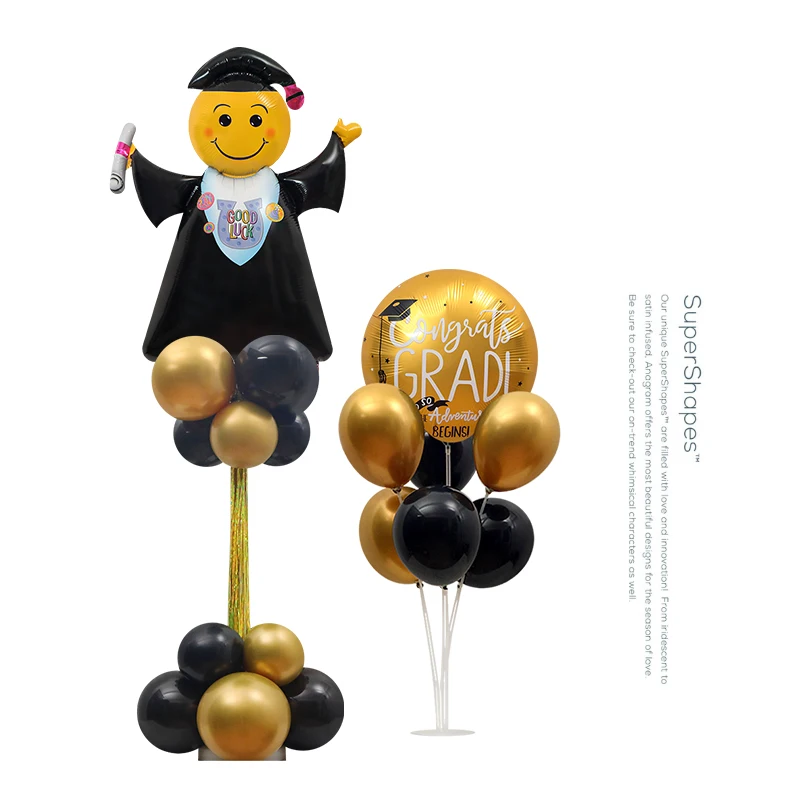 (1Pc) Back to School Season Party Graduation Ceremony Decoration Photo Props Toy Balloon Doctor Hat Graduation Book Scroll Cartoon Style Creative Aluminum Film Balloon