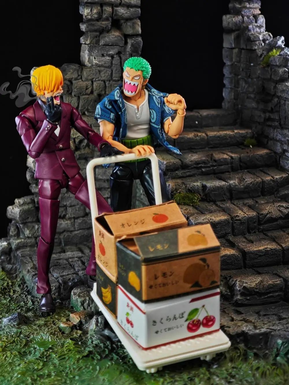 قطعة واحدة SHF أنيمي نقية اليدوية زورو أرلونغ سترة قميص جديد الملابس الزرقاء المدمج في سلك الحديد مناسبة للعب 1/12 #2