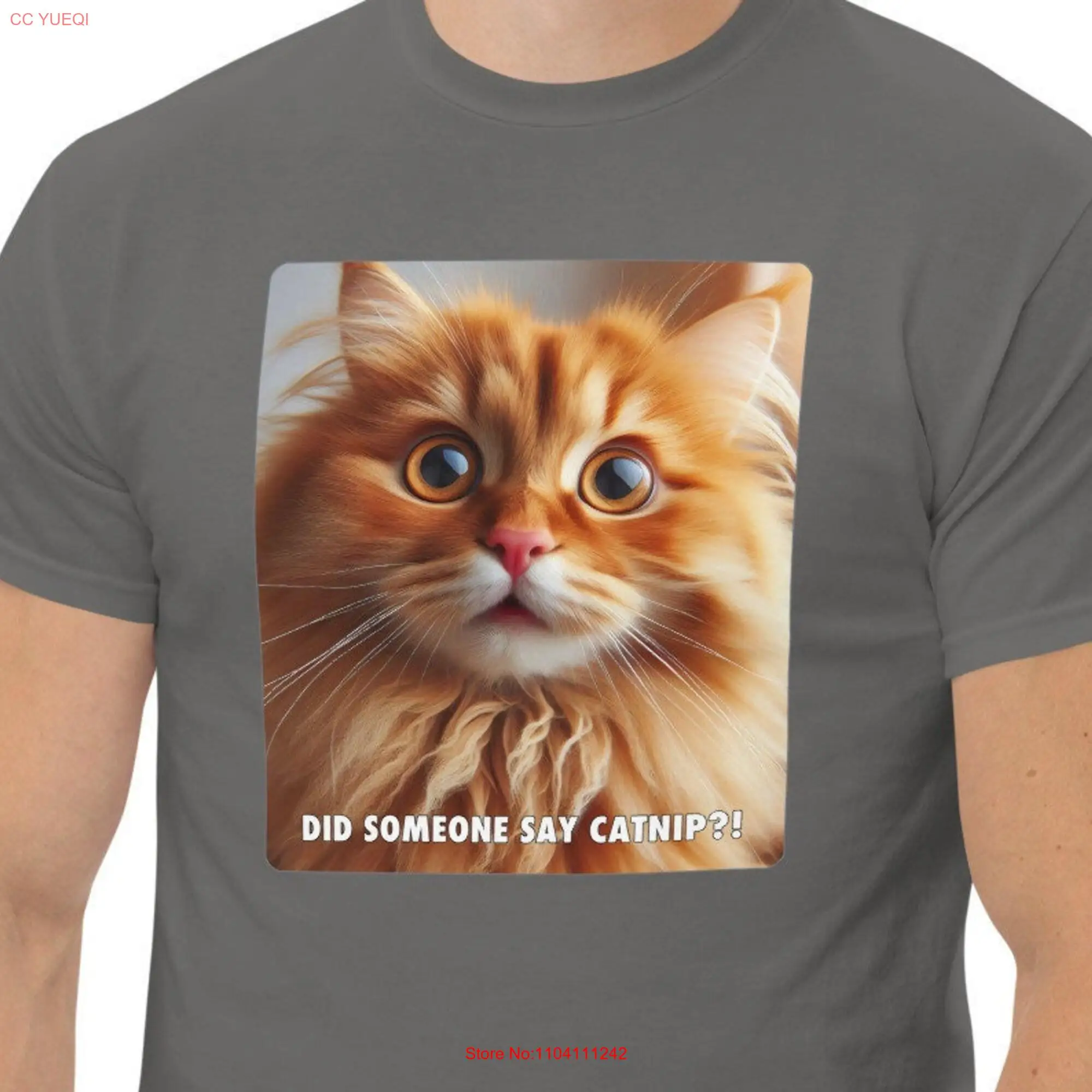 classic tee cat cats catnip did someone say funny shirt wide eyed long or short sleeves