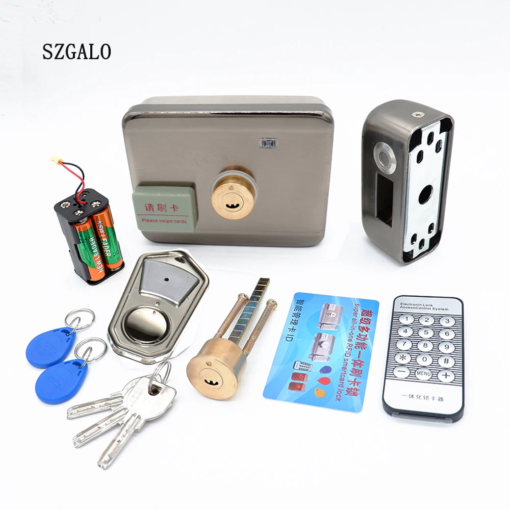 

AA Battery Easy Install Smart Lock RFID Electronic Locker RFID Door Lock KIT Optional with Stainless Steel Shield Card Unlock