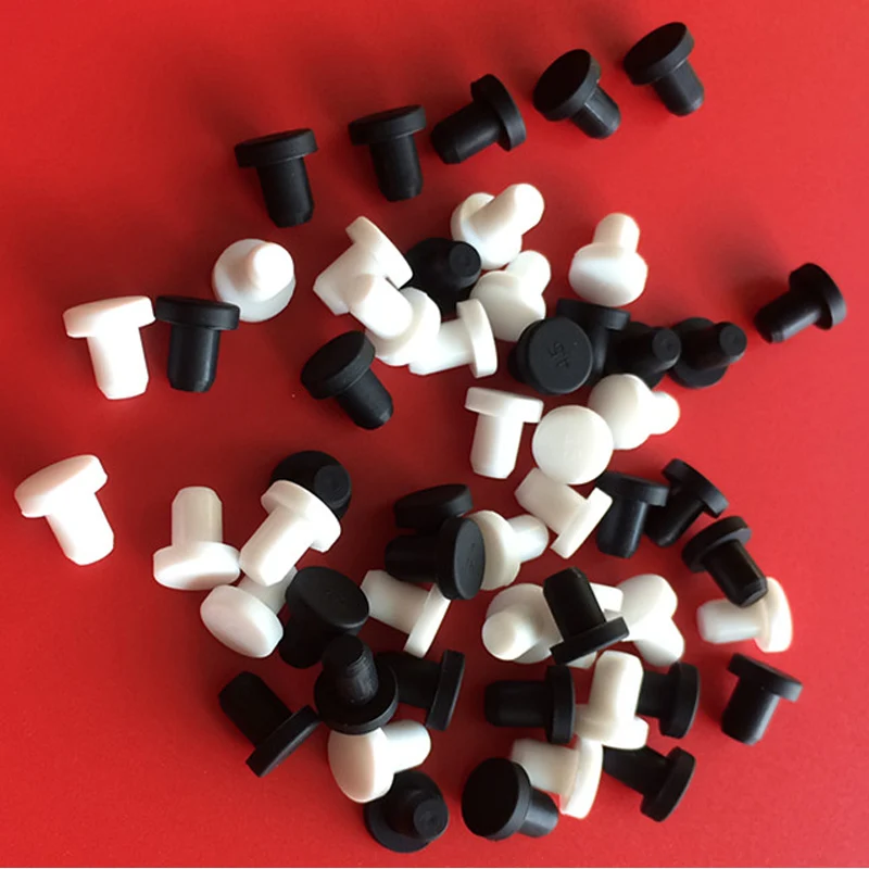 Black t-type solid silicone plug, dust-proof protective cover, tight seal plug