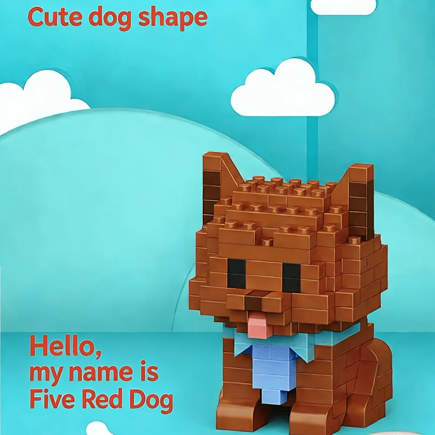 Creative Set of Six Building Blocks in the Shape of Puppies Animal Series Interlocking Building Blocks, Made of High-Quality and Durable Abs Material, Are a Light Luxury Home Decor Piece for Tv Cabinets and Dining Tables, Available in Mixed Colors, Offering Both Collectible Value and Practicality, an Excellent Choice for Back-To-School Season Gifts, Birthday/Easter/Halloween/Christmas/New Year Gifts. view 5