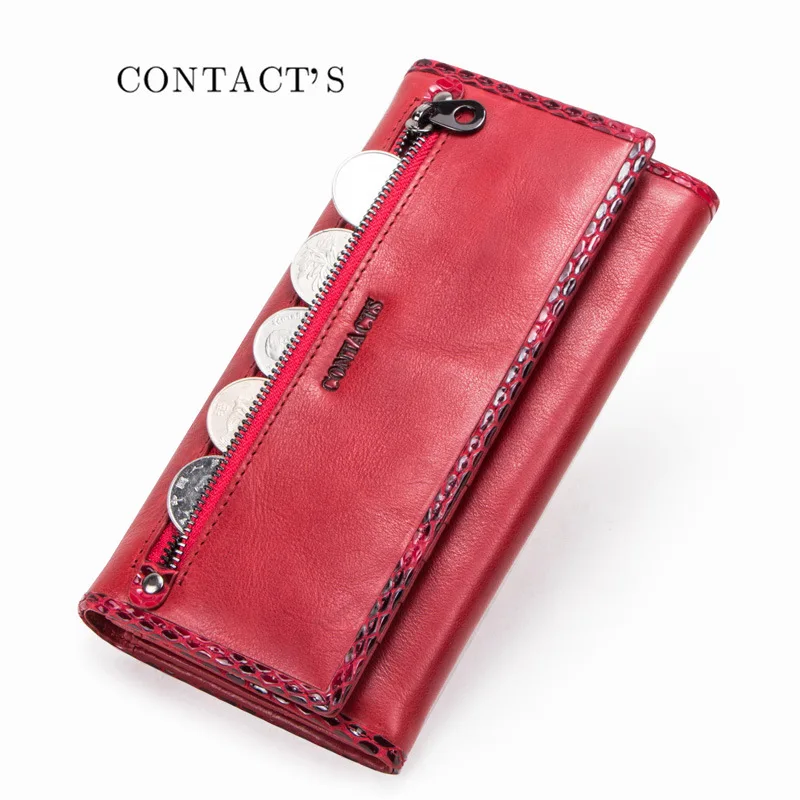 New Fashionable Large Capacity Handbag Casual Leather Wallet Female Top Layer Cowhide Handbag Women Wallets Purse Women Card Bag