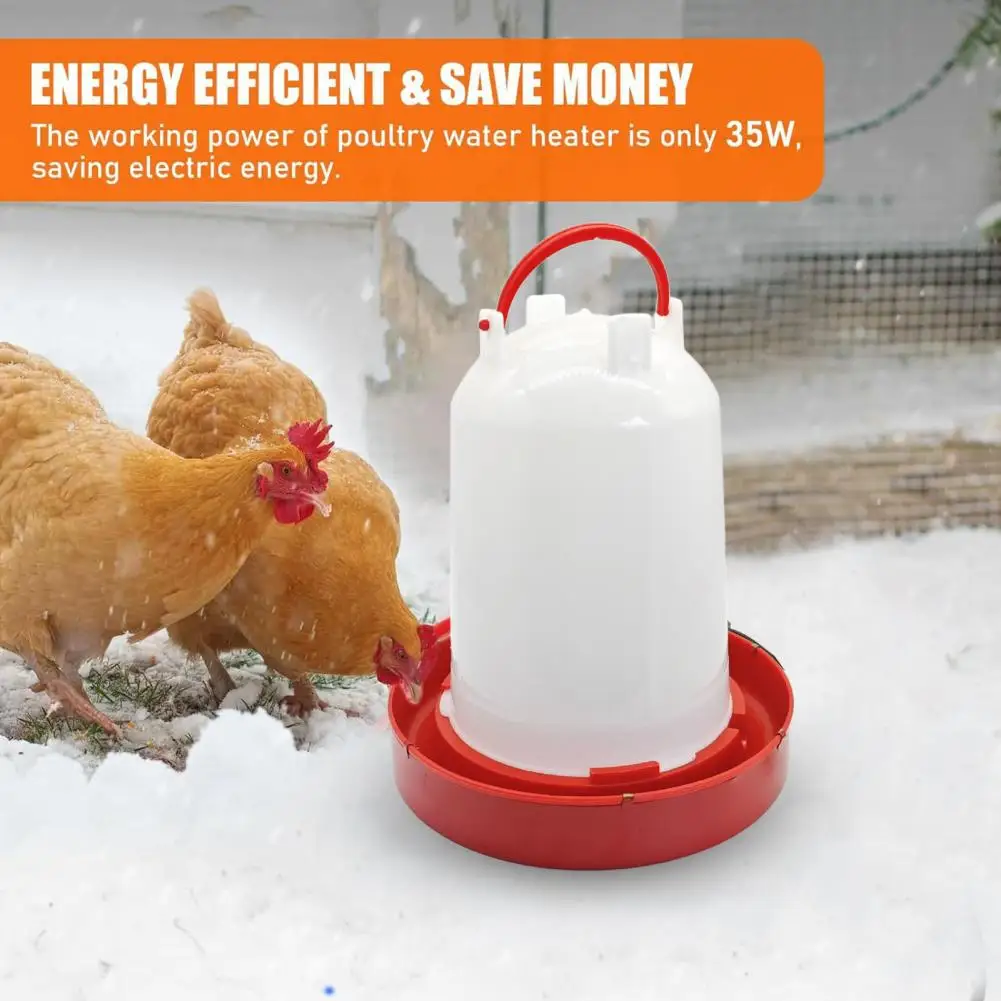 3 Gallon Heated Chicken Waterer 110V 100W Automatic Heated Poultry Waterer Winter Poultry Fountain Heater for Chicken Ducks