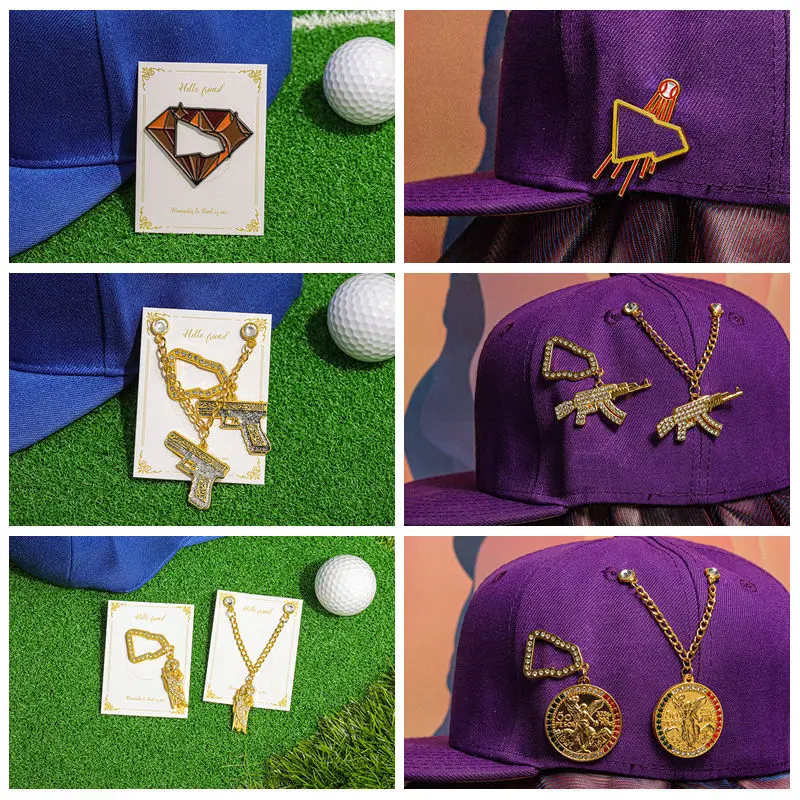 Magnetic Golf Hat Clip Jesus San Judas Chain Paint Diamond Diy Cap Mexico Golf Fashion Ball Hat Metal Era Clip Creative Jewelry