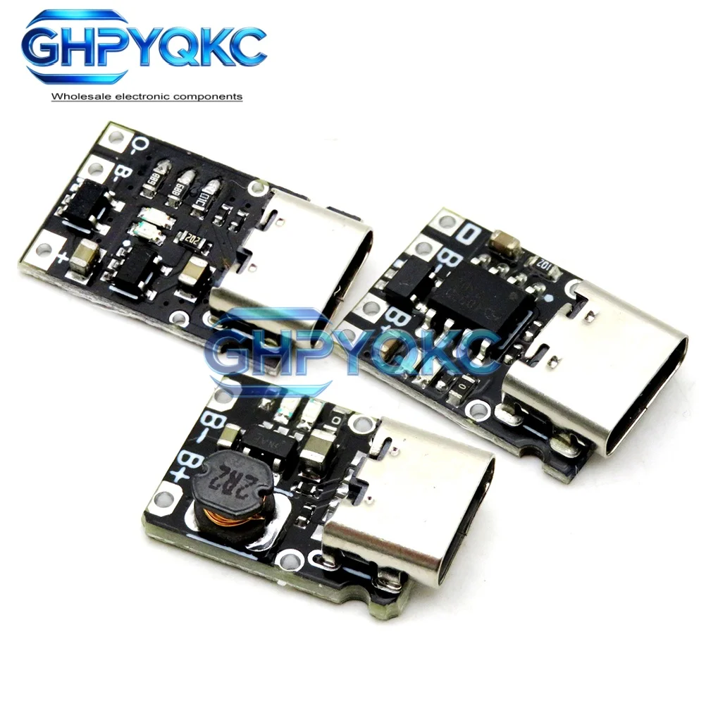 GHPYQKC 5V Charge Discharge Integrated Module Type-C 3.7V 4.2V 4.35V 18650 Lithium Battery Boost Power Protection Board
