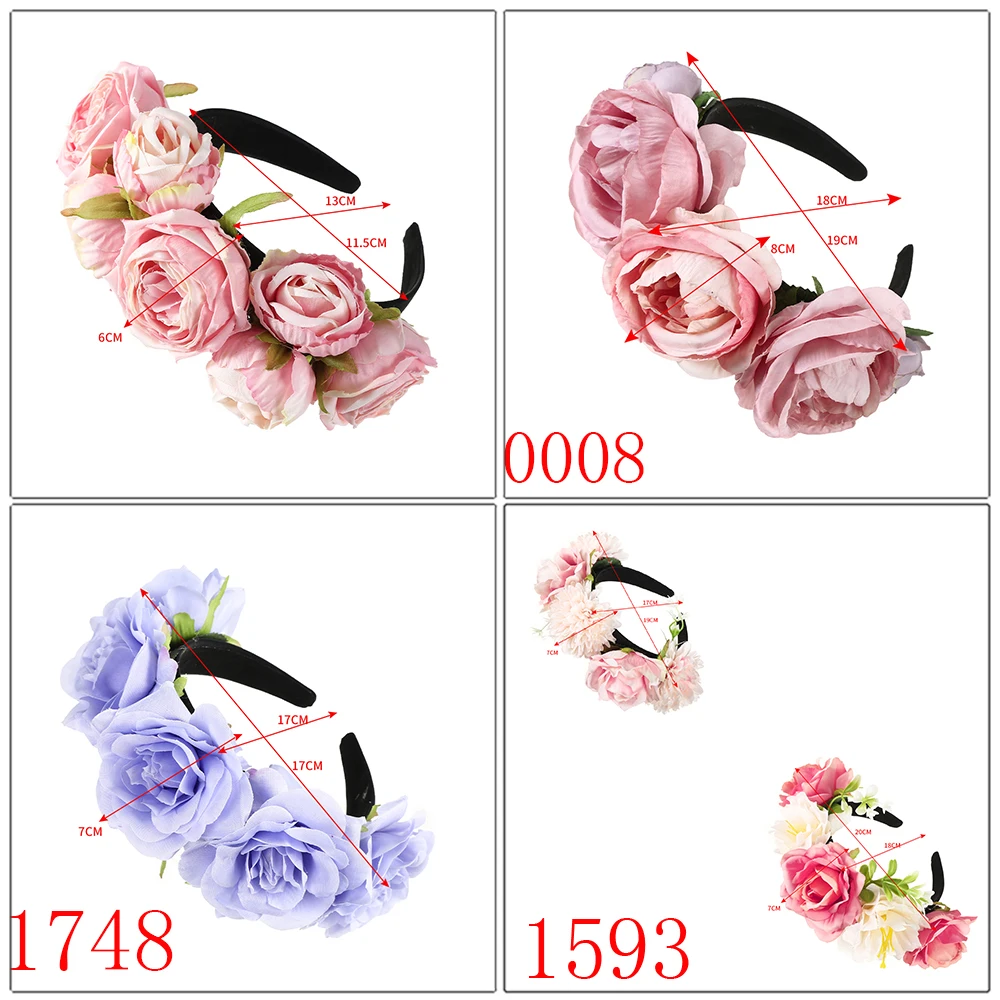 Haimeikang Simulation Rose Headband For Women Romantic Red Bezel Hair Hoop Hair Bands Girls Wedding Hairband Hair Accessories