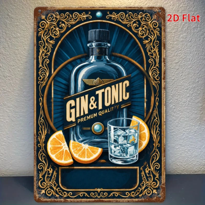 Vintage-Metallschild-Kunst, Wanddekoration im Retro-Stil, geeignet für Bars, Cafés, Strandvillen und Gartenhäuser – 1 Stück – 8 x 12 Zoll