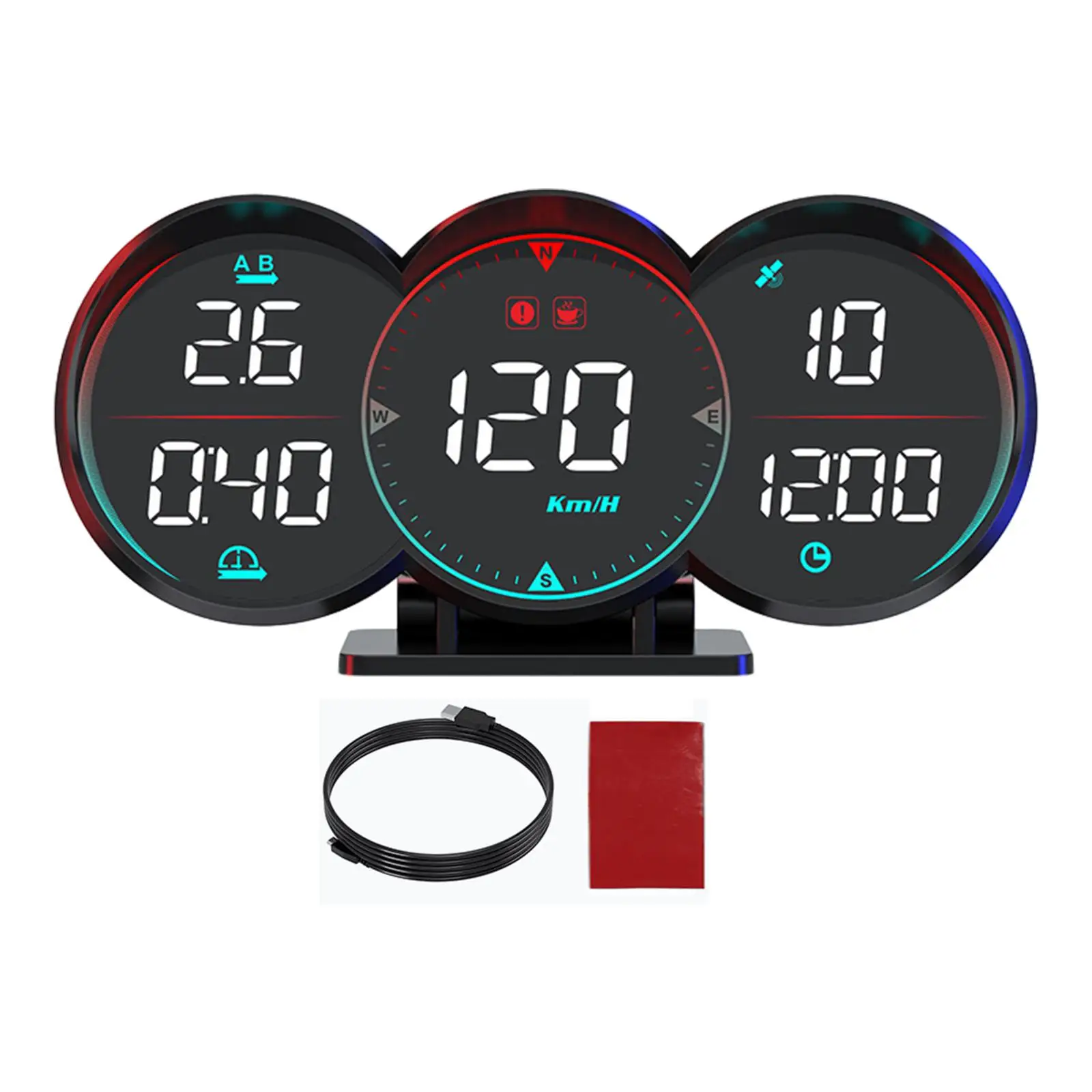 

G17 GPS HUD with 3 LCD Displays with Light Professional Display Speedometer for Replacement Travel All Vehicles Auto Trucks