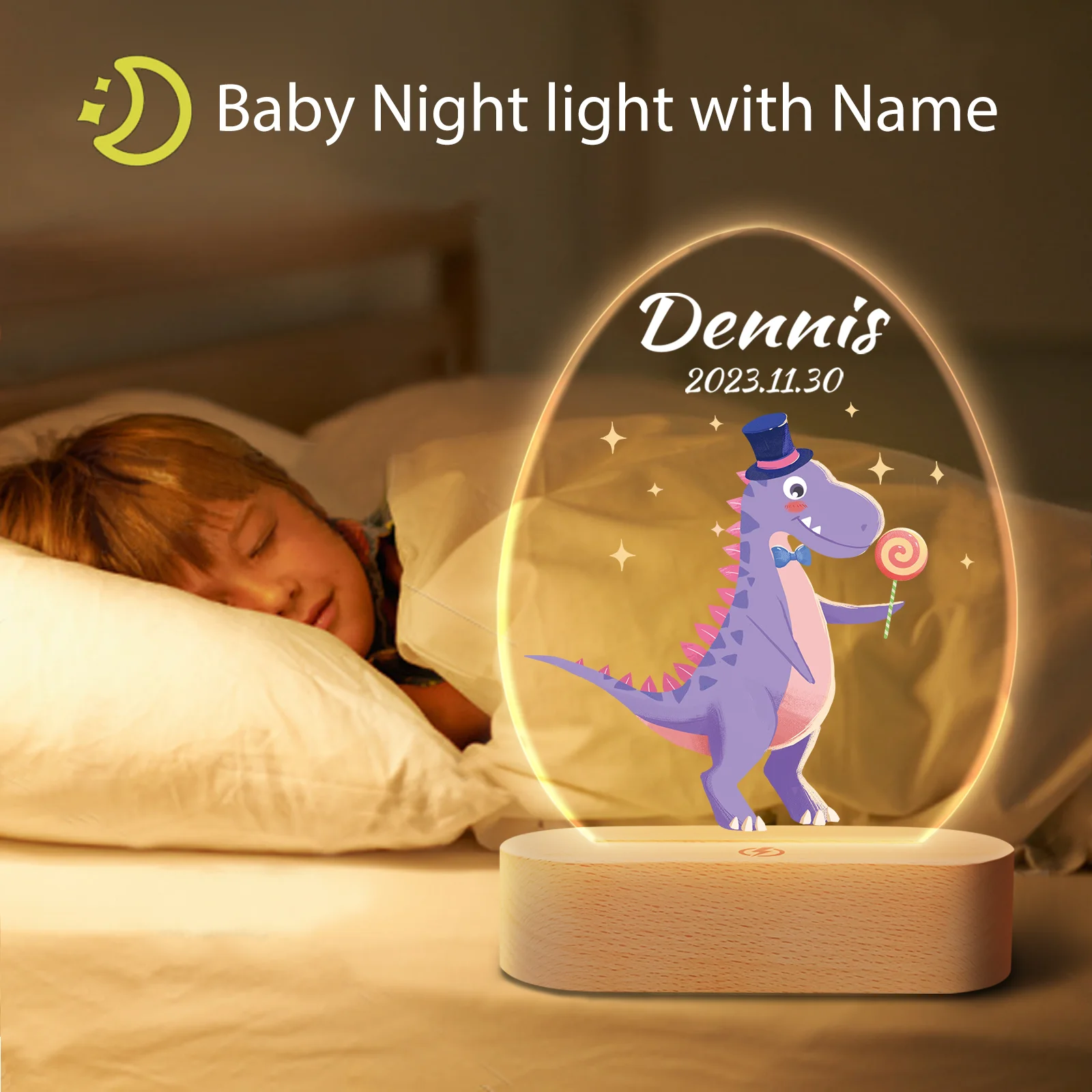 Personalized baby night light, original boy and girl birth gifts, dragon series baptism gifts, creative birthday party gifts