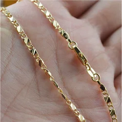 Exquisite Fashion 18K Gold Color Filled Necklace For Women Men Size 16-30 Inch Jewelry Chain Wholesale