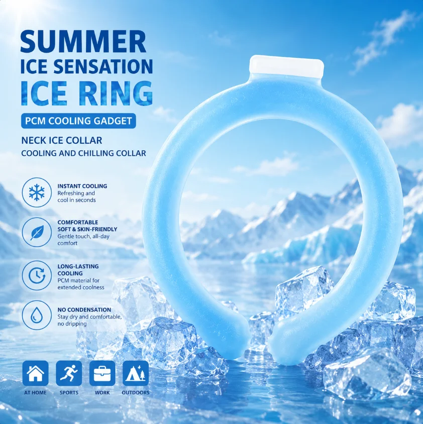 1 Pcs Cooling Neck Wraps, Reusable Ice Neck Cooler Wearable Neck Cooling Tube Neck Cooling Ring Hands Free Gel for Hot Weather image 2
