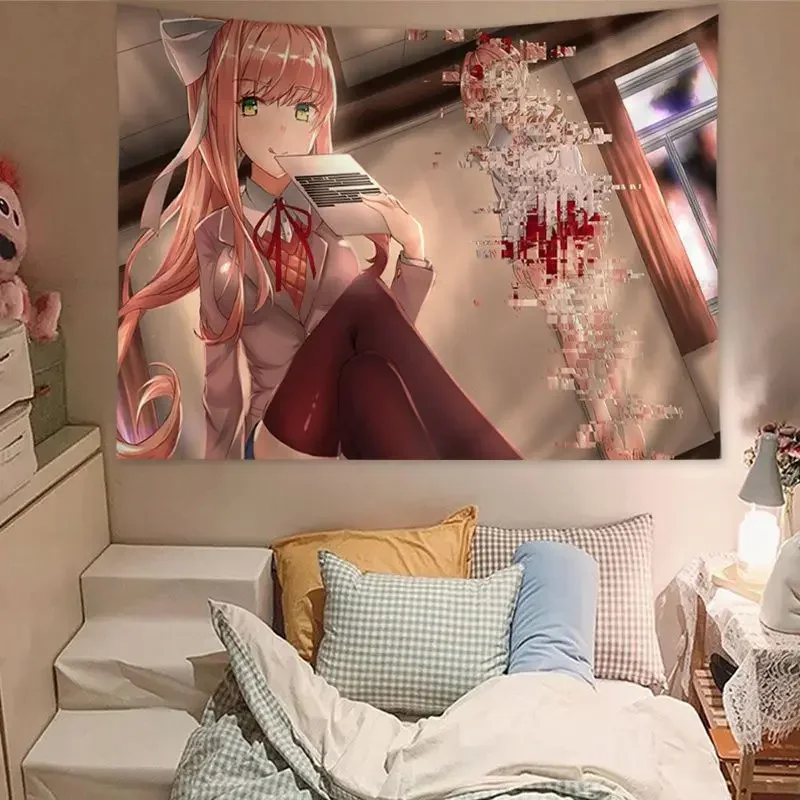 

EE01 DDLC Doki Литература Настенный гобелен Украшение дома хиппи богемное украшение гадание Дешевые хиппи настенный гобелен @ 6 и м!