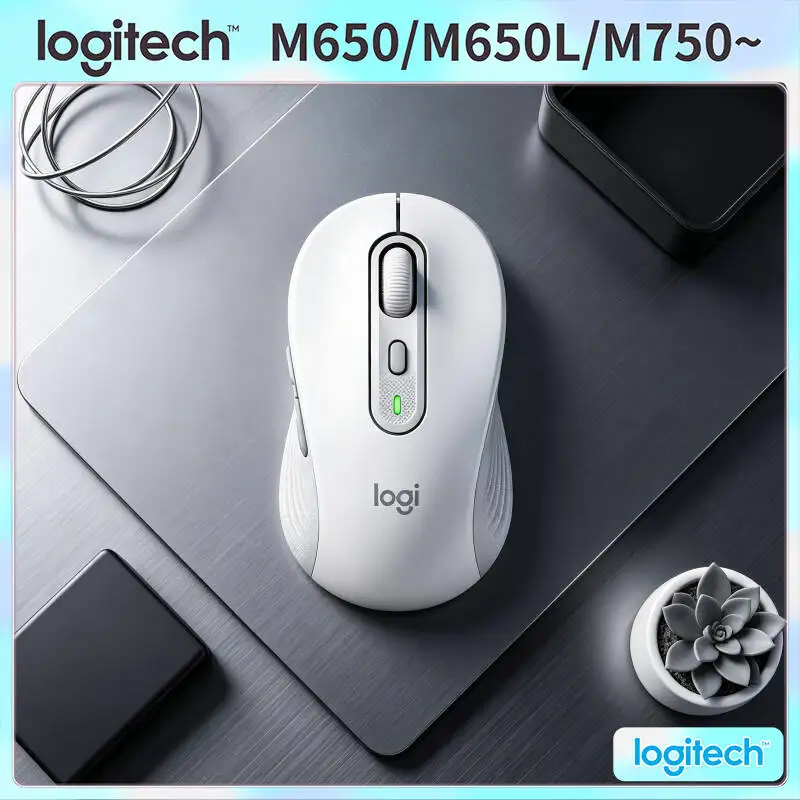 Logitech M650/M650L Wireless Mouse - Rubber Side Grips, 400-4000 DPI Adjustable, Ergonomic Grip, 24-Month Battery