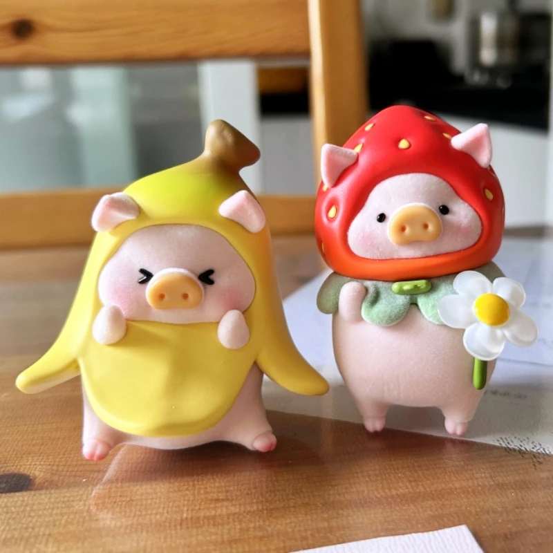 In Stock The Piggy Fruits Banana Strawberry Pig Hand Hanging Card Kawaii Action Figure Doll Collection Ornament Birthday Gifts